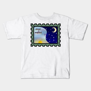 Sun x Moon Postage Stamp Kids T-Shirt